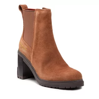 Botki damskie - Tommy Hilfiger Botki Th Outdoor High Heel Boot FW0FW05998 Natural Cognac GTU - grafika 1