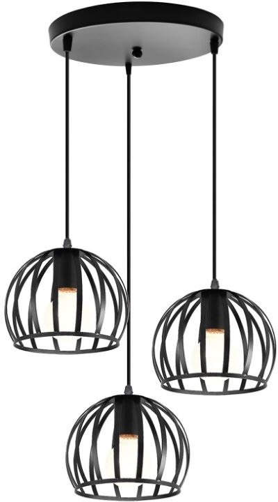 Lampa sufitowa metalowa loft klosz wisząca AT15-3SZ-Black