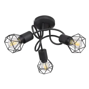 Globo Lighting Druciana LAMPA sufitowa XARA I 54802S-3D industrialna OPRAWA metalowe pręty czarne 54802S-3D - Lampy sufitowe - miniaturka - grafika 1
