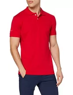 Koszulki męskie - Trigema Męska koszulka polo, elastyczna Piqué koszulka polo, Czerwony (wiśnia 036), XL - miniaturka - grafika 1