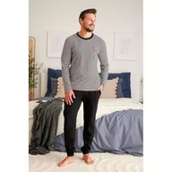 Piżamy damskie - Piżama męska bawełniana DOCTOR NAP 5234 BLACK XXL - miniaturka - grafika 1