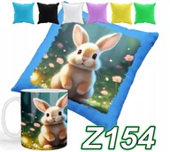 Gadżety dla niej i dla niego - ZESTAW KUBEK + POSZEWKA Z NADRUKIEM KRÓLIK KRÓLICZEK SŁODZIAK + IMIĘ - miniaturka - grafika 1