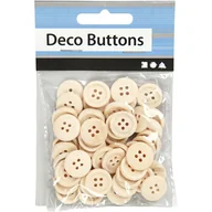 Dekoratorstwo - Drewniane guziki, 50 sztuk - miniaturka - grafika 1