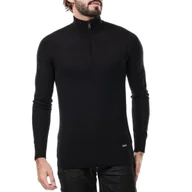 Swetry męskie - Sweter męski Hopenlife Shiro klasyczny czarny zasuwany golf-M - miniaturka - grafika 1