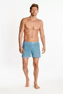 Majtki męskie - Henderson, Bokserki męskie luźne, niebieska krata, rozmiar XXXL - miniaturka - grafika 1