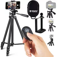 Selfie stick - SELFIE 4w1 STATYW PILOT UCHWYT NA TELEFON 133cm Czarny K10 - miniaturka - grafika 1