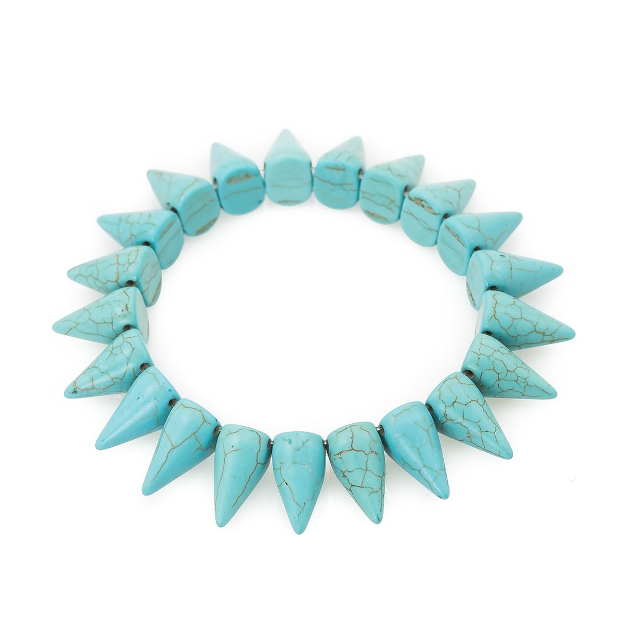 Bransoletka kolce ćwieki, howlit turkusowy, elastyczna / JG. Projekt