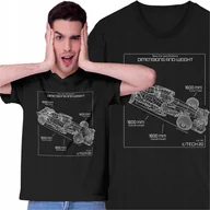 Koszulki męskie - Koszulka Formuła 1 Szkic Blueprint Motoryzacja Samochody Wyścigi F1 Bolid - miniaturka - grafika 1