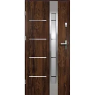 Drzwi zewnętrzne - Drzwi zewnętrzne LUNA lak-pas inox orzech 90 lewe RADEX - miniaturka - grafika 1