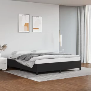 Lumarko Rama łóżka, czarna, 180x200 cm, obite sztuczną skórą - Łóżka - miniaturka - grafika 1