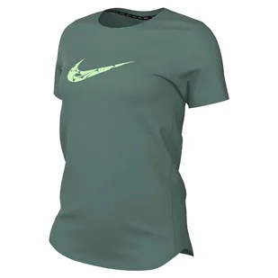 Nike Bluza damska One Swsh Hbr Dri-Fit z krótkim rękawem, Bicoastal/Vapor Green, FN2618-361, XL - Bluzy damskie - miniaturka - grafika 1