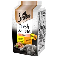 Mokra karma dla kotów - Sheba saszetka 6x50g Fresh & Fine mokra karma dla kotów w sosie z kurczakiem z drobiem z indykiem) 38326-uniw - miniaturka - grafika 1