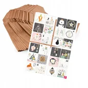 Kalendarze - Kalendarz Adwentowy Torebki + Naklejki 24 Szt O10 - miniaturka - grafika 1