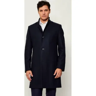 HUGO Wełniany płaszcz Mintrax2541 - Płaszcze męskie HUGO Wełniany płaszcz Mintrax2541 - Płaszcze męskie - miniaturka - grafika 1