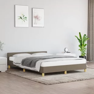 Lumarko Rama łóżka z zagłówkiem, taupe, 140x200 cm, obita tkaniną - Łóżka - miniaturka - grafika 1