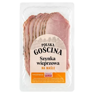 Polska gościna Szynka wieprzowa na maśle w plastrach 100 g - Kiełbasa i wędliny - miniaturka - grafika 1