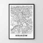 Obrazy i zdjęcia na płótnie - Plakat Mapa Krakowa - miniaturka - grafika 1