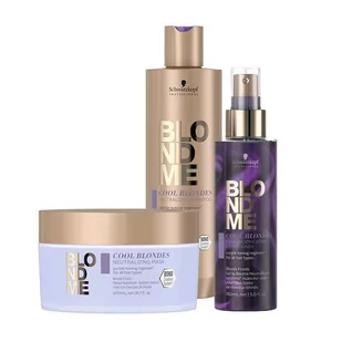 Schwarzkopf BlondMe Cool Blondes, zestaw ochładzający kolor, szampon + odżywka + maska - Zestawy kosmetyków damskich - miniaturka - grafika 1