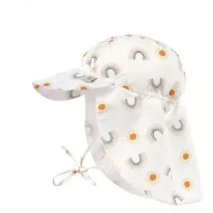 Lassig Czapka przeciwsłoneczna z daszkiem i osłoną karku UV80 Splash & Fun Tęcza nature, rozm. 46/49 - Czapeczki dla niemowląt - miniaturka - grafika 1