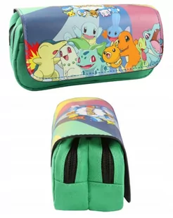 Piórnik POKEMON młodzieżowy Szkolny Przedszkolny dwukomorowy - Zielony - Piórniki - miniaturka - grafika 1