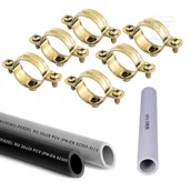 Piorunochrony - Rura odgromowa RO 18X28 kolor szary ( 2 sztuki) + złączka do rury odgromowej ZRO 28, szara ( 1 sztuka) + uchwyt metalowy do rury odgromowej 28 - miniaturka - grafika 1