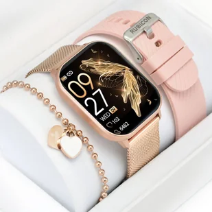 Rubicon RNCF34 DKJ.3.1007-4 Różowe Złoto/Różowy - Smartwatch - miniaturka - grafika 1