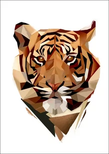 TYGRYS białe tło - plakat Wymiar do wyboru: 60x80 cm - Plakaty - miniaturka - grafika 1