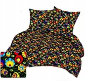 Pościel - pościel bawełna deLUX 200x200 + 2 poszewki B 265-2 folk czarny - miniaturka - grafika 1