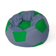 Fotele i pufy dla dzieci - Pufa worek GO GIFT Piłka 5 Szaro-zielony XXL 140 cm - miniaturka - grafika 1