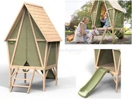 Place zabaw - Domek do zabawy Exit Yuki 300 ze zjeżdżalnią drewno - miniaturka - grafika 1