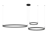 Lampy sufitowe - Lampa wisząca Jolieta czarno-biała LED 102W 3000K-6000K 9900lm ringi wym: 120 x 80 x 80 cm aluminium IdeaLED - miniaturka - grafika 1