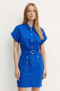Morgan sukienka jeansowa RDENIM kolor granatowy mini prosta RDENIM - Sukienki - miniaturka - grafika 1