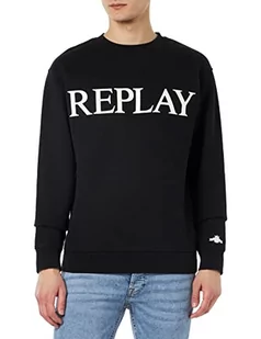 Replay bluza męska 100% bawełna, 098 BLACK, M - Bluzy męskie - miniaturka - grafika 1