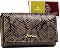 Portfele - Peterson Stylowy Portfel Damski Ze Wzorem Skóry Węża - miniaturka - grafika 1