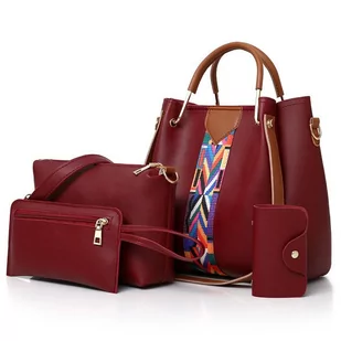 Torebka Modna Stylowa Klasyczna Damska Elegancka Z Ozdobą Zestaw 4 w 1 Bordowa Karol OS - Plecaki Torebka Modna Stylowa Klasyczna Damska Elegancka Z Ozdobą Zestaw 4 w 1 Bordowa Karol OS - Plecaki - miniaturka - grafika 1