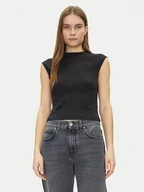 Bluzki damskie - Calvin Klein Bluzka Liquid Touch Top K20K208422 Czarny Slim Fit - miniaturka - grafika 1