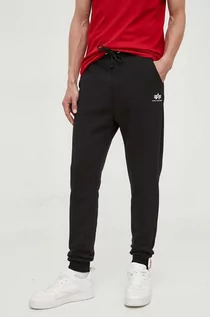Spodnie męskie - Alpha Industries spodnie dresowe kolor czarny gładkie 116370.03-Black - grafika 1