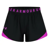 Spodenki damskie - Under Armour Tech Play Up Szorty - Czarny / / Super Różowy - XL - miniaturka - grafika 1