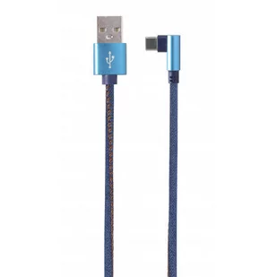 Kabel Usb Typ-C Oplot Dżinsowy Kątowy metal 1m - Kable USB - miniaturka - grafika 2