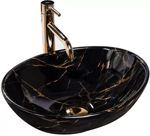 Rea Umywalka Umywalka nablatowa Sofia Black Marble U5611 - Umywalki - miniaturka - grafika 2