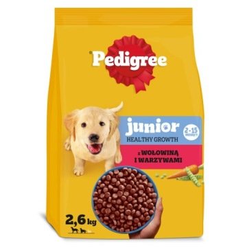 Pedigree PEDIGREE Junior sucha karma dla psa z wołowiną i warzywami 2,6kg