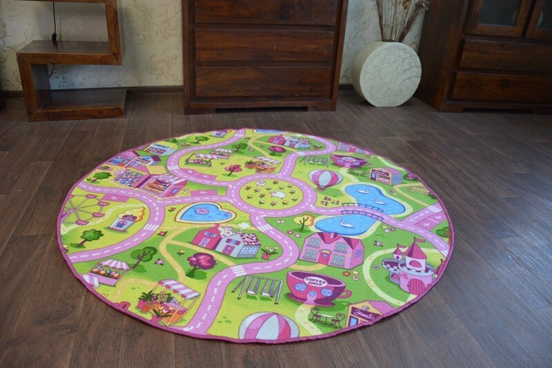 DYWAN koło SWEET TOWN różowy koło 170 cm