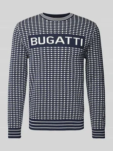 Sweter z dzianiny z nadrukiem z logo - Swetry męskie - miniaturka - grafika 1