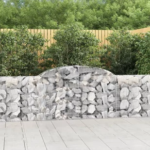 vidaXL Kosze gabionowe, 9 szt, 300x30x80/100 cm, galwanizowane żelazo - Ogrodzenia - miniaturka - grafika 1