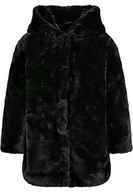 Kurtki i płaszcze dla dziewczynek - Urban Classics Dziewczęcy płaszcz Girls Hooded Teddy Coat, przytulna kurtka zimowa z kapturem, dostępny w 2 kolorach, rozmiary 110/116-158/164, czarny, 110/116 cm - miniaturka - grafika 1