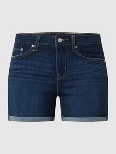 Spodenki damskie - Szorty jeansowe o kroju slim fit z dodatkiem wiskozy - grafika 1