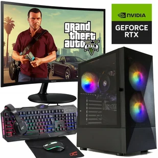 ZESTAW KOMPUTER GAMINGOWY +24" RYZEN 5 l RTX 5060 l 32GB l 1TB l WIN 11 PRO - Zestawy komputerowe - miniaturka - grafika 1