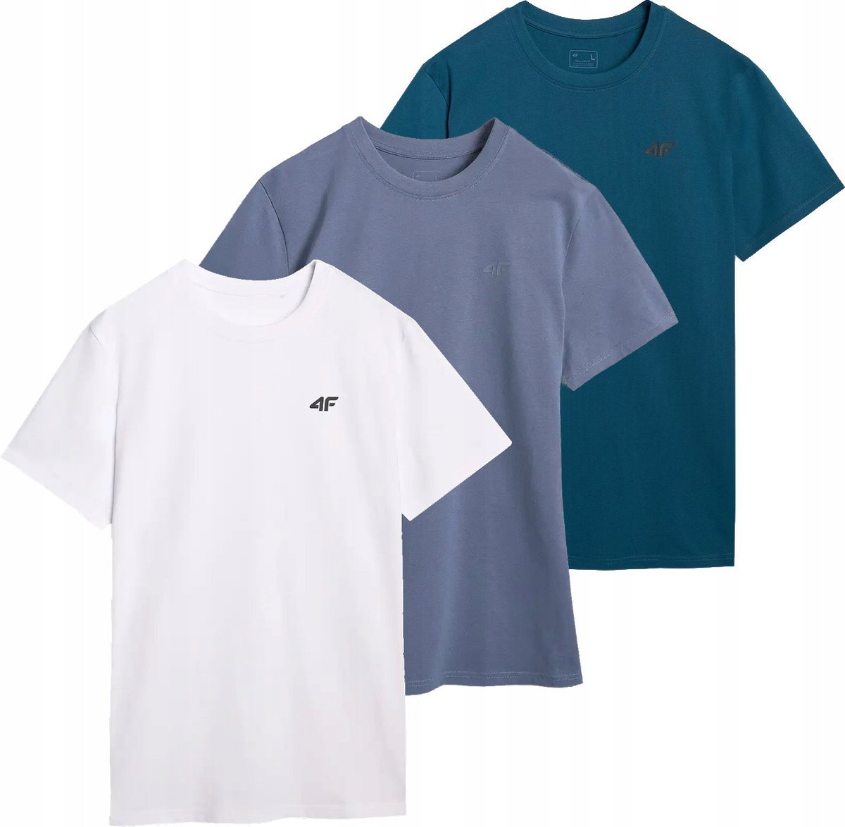 Koszulka 4F męska t-shirt zestaw sportowy bawełna komplet 3-PAK r. M