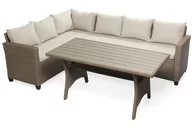 Sofy ogrodowe - Narożnik ogrodowy technorattanowy Lagos Khaki Grey / Beige Melange - miniaturka - grafika 1