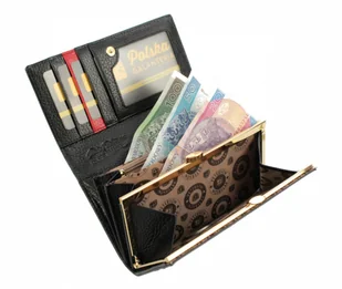 Portfel Damski Skórzany Peterson Złota Klamra Skóra Naturalna RFID PL 466 CZARNY 15,5 x 9,5 x 3 [cm] - Portfele - miniaturka - grafika 5